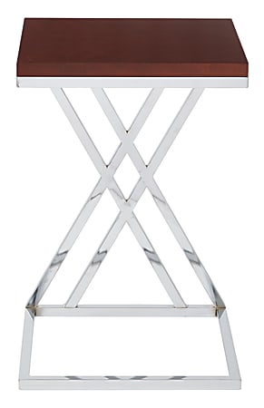 Ave Six Wall Street Table, Coffee, Square, Espresso/Chrome