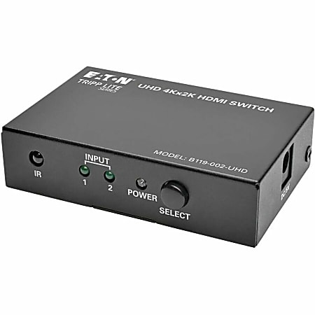 Eaton Tripp Lite series 2-Port HDMI Switch for Video & Audio 4K x 2K UHD 60 Hz w Remote - Video/audio switch - 2 x HDMI - desktop