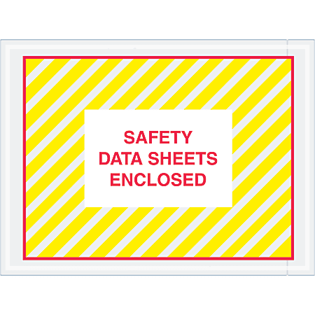 Tape Logic® Preprinted Packing List Envelopes, SDS, Safety Data Sheets Enclosed, 4 1/2" x 6", Printed Clear, Case Of 1,000