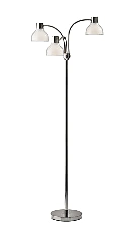 Adesso Presley 3 Arm Floor Lamp 69 H Clear Shade Polished Nickel Base