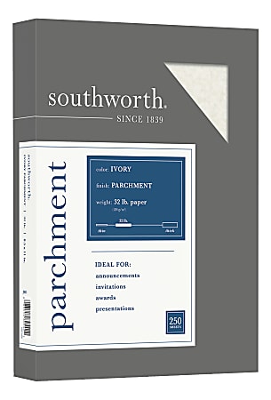Southworth® Parchment Specialty Paper, 8 1/2" x 11", 32 Lb, Ivory, Pack Of 250