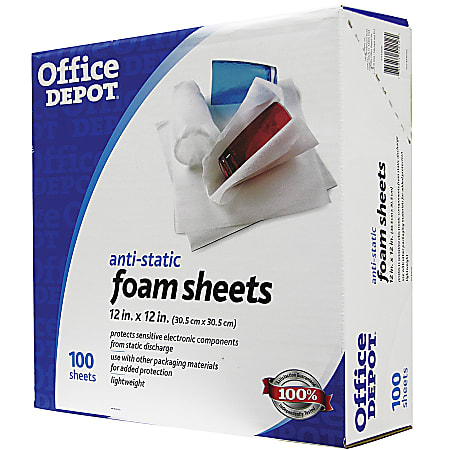 Office Depot® Brand Foam Padding Sheets, 12" x 12", Pack Of 100