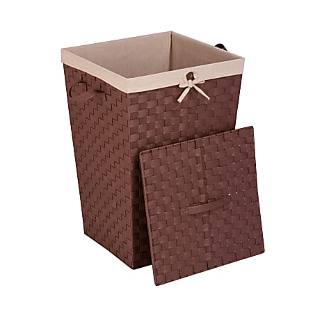 Honey-Can-Do Woven Strap Hamper, 26" x 17" x 17", Java Brown