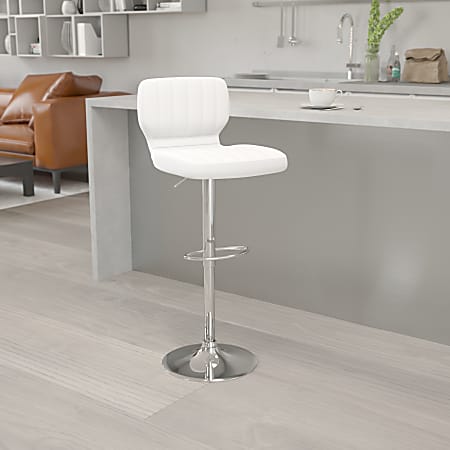 Flash Furniture Contemporary Adjustable Bar Stool, White, CH132330WH