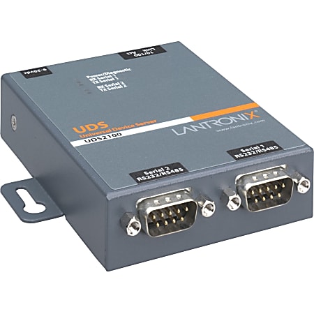 Lantronix 2 Port Serial (RS232/ RS422/ RS485) to IP Ethernet Device Server  - International 110-240 VAC - Convert from RS-232; RS-485 to Ethernet using  