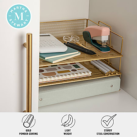 Martha Stewart Ryder 3 Tier Stackable Steel Mesh Desk Letter Tray ...