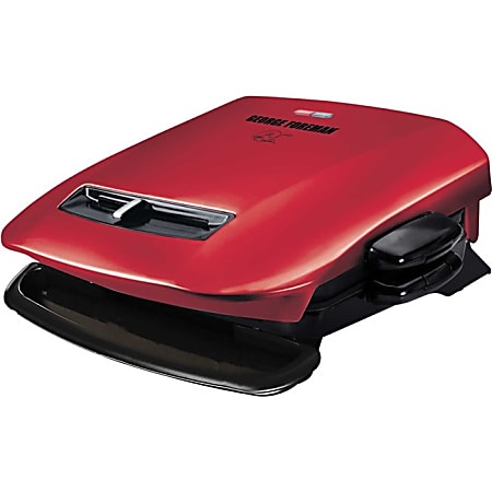 George Foreman 5 Serving Removable Plate Grill 84 Sq. inch. Cooking Area  Red - Office Depot