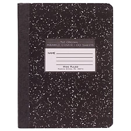 Roaring Spring Composition Book, 7 1/2" x 9 3/4", Wide Ruled, 100 Sheets, Black Marble