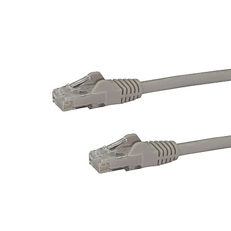StarTech.com 10ft CAT6 Ethernet Cable - Gray Snagless Gigabit CAT 6 Wire - 10ft Gray CAT6 up to 160ft - 650MHzSnagless UTP RJ45 patch/network cord