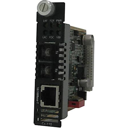 Perle C-110-S2SC120 - Fiber media converter - 100Mb LAN - 10Base-T, 100Base-FX, 100Base-TX - RJ-45 / SC single-mode - up to 74.6 miles - 1550 nm
