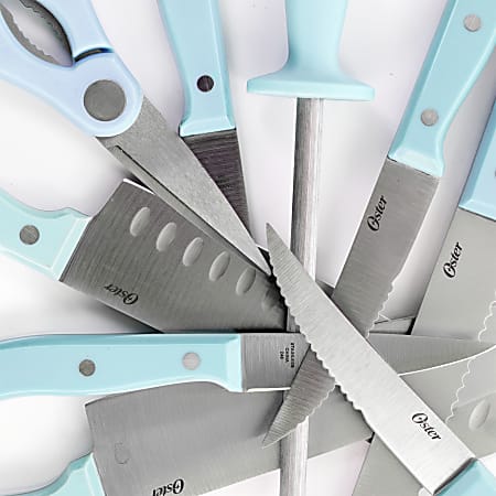 Oster Evansville 14 Piece Cutlery Set with Turquoise Handles - Stainless  Steel Blades - Ideal for Everyday Use - Blue in the Cutlery department at