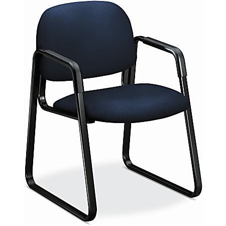 HON Solutions Seating 4000 Chair - Navy Seat - Navy Fabric Back - Black Frame - Sled Base - Navy - Armrest HON Solutions Seating 4000 Chair - Navy Seat - Navy Fabric Back - Black Frame - Sled Base - Navy - Armrest