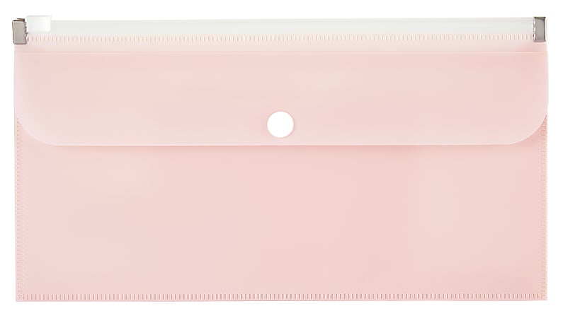 Office Depot® Brand 2-Pocket Envelope, 1-1/4" Expansion, Check Size, Pink