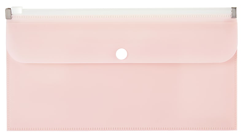 Office Depot® Brand 2-Pocket Envelope, 1-1/4" Expansion, Check Size, Pink