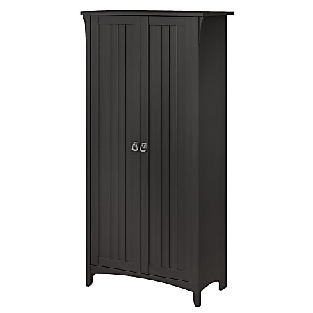 Bush Furniture Salinas Tall Storage Cabinet With Doors, Vintage Black, Standard Delivery