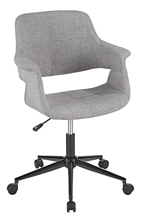 LumiSource Vintage Flair Mid-Century Modern Mid-Back Chair, Gray/Black