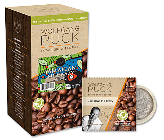 Wolfgang Puck® Jamaica Me Crazy™ Single-Serve Coffee Pods, Carton Of 18