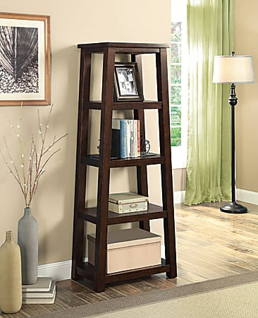 Whalen Triton 60 H 5 Shelf Bookcase Walnut Office Depot
