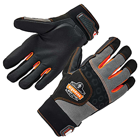 Ergodyne ProFlex 9002 ANSI/ISO-Certified Full-Finger Anti-Vibration Gloves, Small, Black