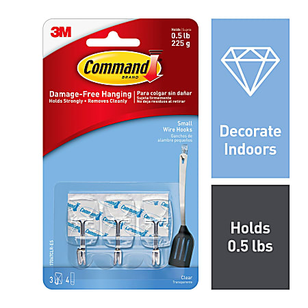 Command Mini Wall Hooks 30 Command Hooks 32 Command Strips Damage Free  Hanging for Christmas Decor Clear - Office Depot