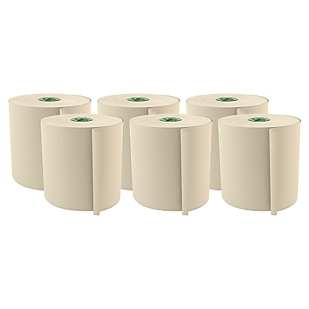 Cascades® For Tandem® 1-Ply Paper Towels, 100% Recycled, Ivory, 775' Per Roll, Pack Of 6 Rolls
