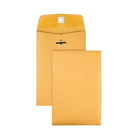 Office Depot® Brand 6-1/2" x 9-1/2" Manila Envelopes, Clasp Closure, Brown Kraft, Box Of 100