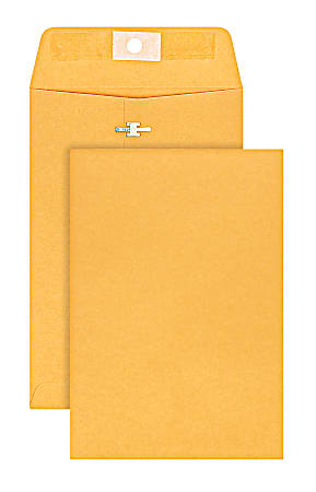 Office Depot® Brand Manila Envelopes, 6" x 9", Clasp Closure, Brown Kraft, Pack Of 25