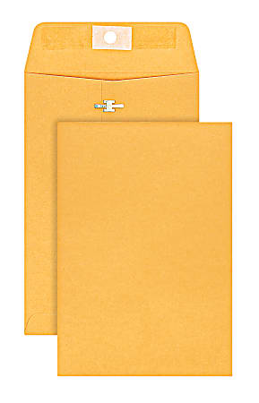 Office Depot® Brand Manila Envelopes, 6" x 9", Clasp Closure, Brown Kraft, Pack Of 25