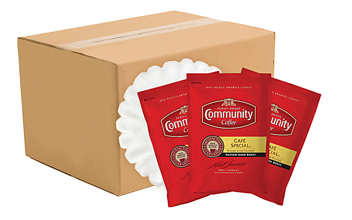Community Coffee Arabica Single-Serve Coffee Packets, Cafe Special Blend, Carton Of 40