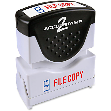 AccuStamp2 File Copy Stamp, Shutter Pre-Inked One-Color FILE COPY&amp;nbsp;Stamp, 1/2" x 1 5/8" Impression, Red Ink