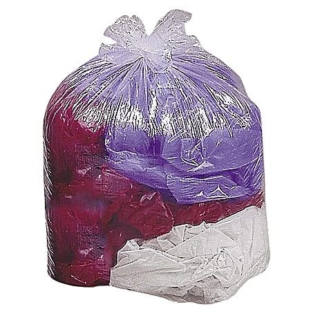 Genuine Joe 0.01 mil Trash Bags 10 gal 24 H x 24 W Clear 1000 Bags - Office  Depot