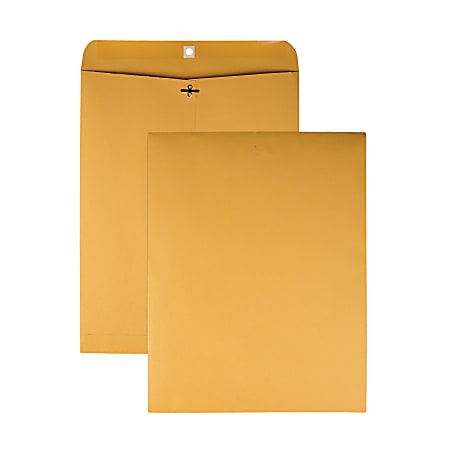 Office Depot Brand Manila Envelopes 12 x 15 12 Clasp Closure Brown Kraft  Box Of 100 - Office Depot