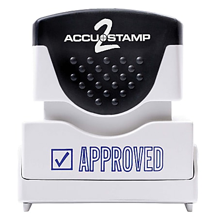 AccuStamp2 Pre Inked Message Stamp Approved Blue - ODP Business Solutions
