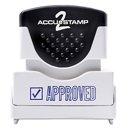 AccuStamp2 Pre-Inked Message Stamp, "Approved", Blue