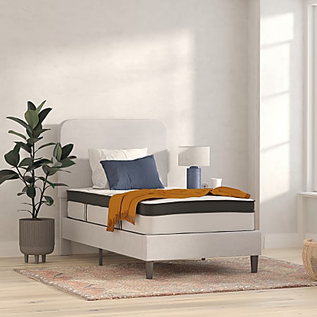 Flash Furniture Capri Comfortable Sleep 12" Foam And Pocket Spring Mattress In a Box, Twin, 12"H x 39"W x 75"D