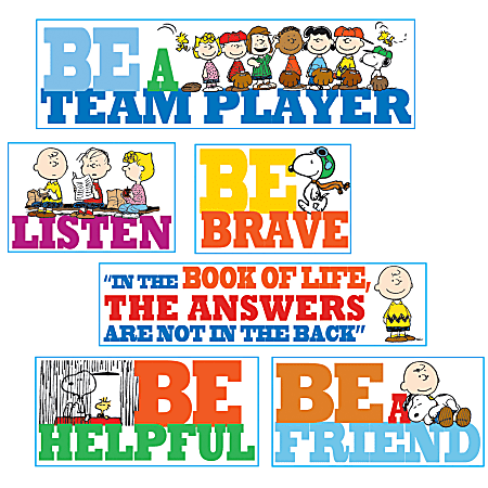 Eureka School Peanuts Be The Best You Can Be Bulletin Board Set, Set Of 22 Pieces