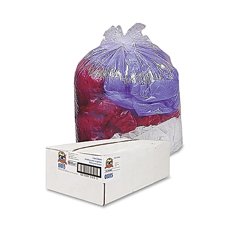 Genuine Joe Super Hexene Trash Can Liner, 40-45 Gallon, Clear, Box Of 250