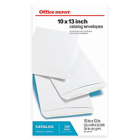 Office Depot 683-154 Booklet Envelopes 6" x 9" White Box of 100 