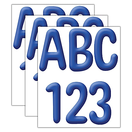 Eureka 4” Deco Letters, Color My World Solid Blue, 180 Letters Per Pack, Set Of 3 Packs