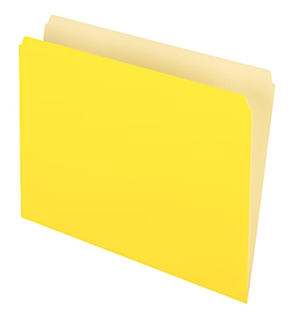 Pendaflex® Straight-Cut Color File Folders, Letter Size, Yellow, Box Of 100