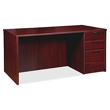 Lorell® Prominence 2.0 66"W Right-Pedestal Computer Desk, Mahogany