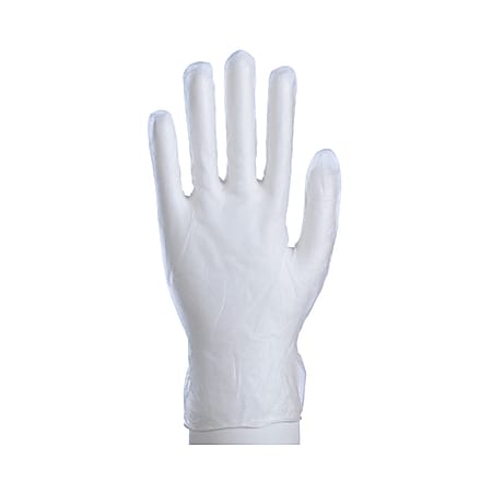 Daxwell Vinyl Powder Gloves, Large, Clear, 10 Gloves Per Pack, Box Of 10 Packs