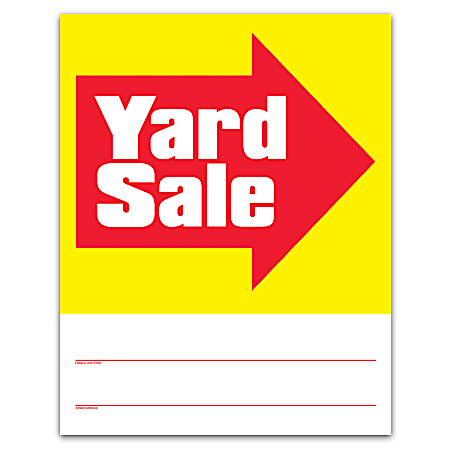 Yard Sale Signs, 14"H x 11"W, Pack Of 4