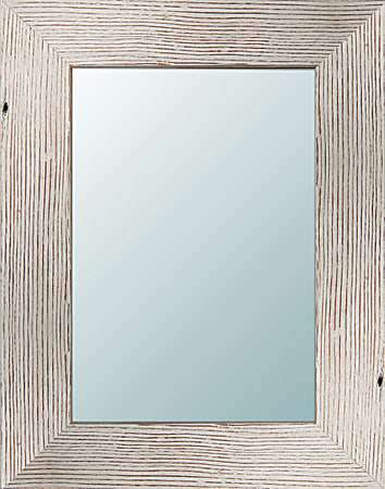 PTM Images Framed Mirror, Light Wood, 13 5/8"H x 11 5/8"W, White