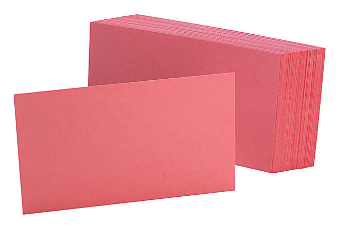 Oxford® Color Index Cards, Unruled, 3" x 5", Cherry, Pack Of 100