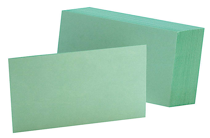 Oxford® Color Index Cards, Unruled, 3"x 5", Green, Pack Of 100