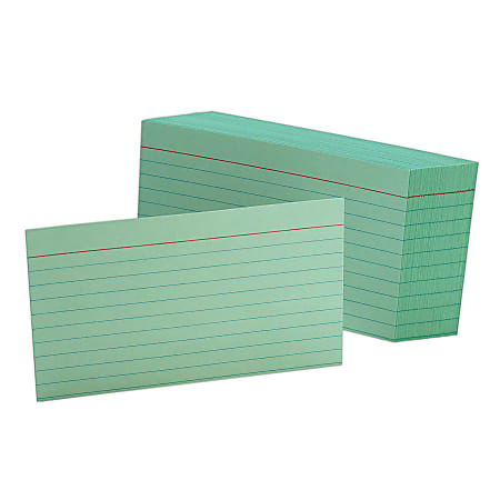 Oxford® Color Index Cards, Ruled, 3" x 5",