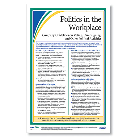 ComplyRight™ Politics In The Workplace Poster, English, 11" x 17"