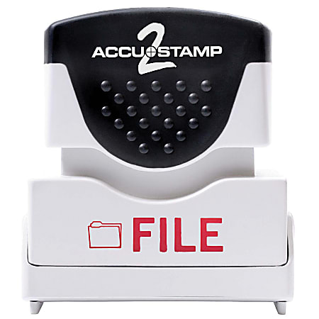 AccuStamp2 Pre-Inked Message Stamp, "File", Red