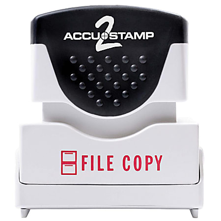 ACCU-STAMP2® Pre-Ink Message Stamp, "File Copy", Red